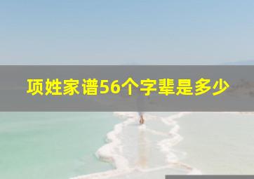 项姓家谱56个字辈是多少