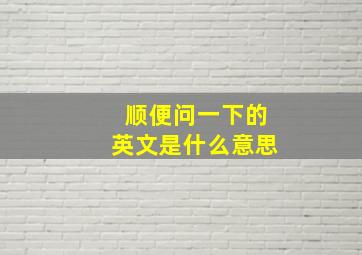 顺便问一下的英文是什么意思