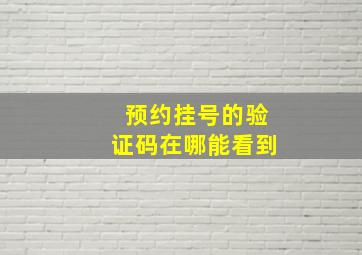 预约挂号的验证码在哪能看到