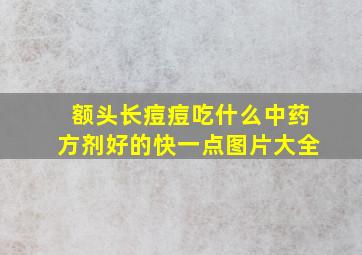 额头长痘痘吃什么中药方剂好的快一点图片大全