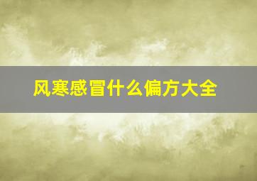 风寒感冒什么偏方大全