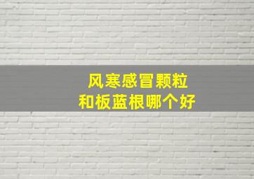 风寒感冒颗粒和板蓝根哪个好