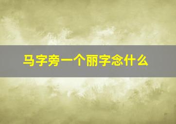 马字旁一个丽字念什么