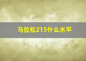 马拉松215什么水平