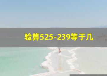 验算525-239等于几