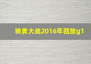 骑勇大战2016年回放g1