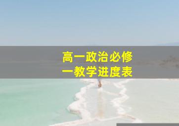 高一政治必修一教学进度表