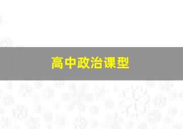 高中政治课型