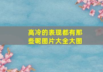 高冷的表现都有那些呢图片大全大图