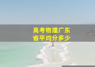 高考物理广东省平均分多少