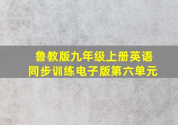 鲁教版九年级上册英语同步训练电子版第六单元