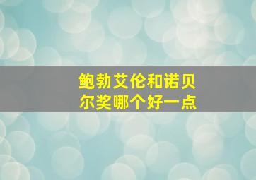 鲍勃艾伦和诺贝尔奖哪个好一点