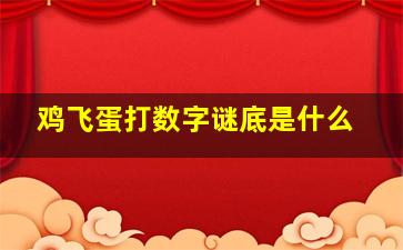 鸡飞蛋打数字谜底是什么