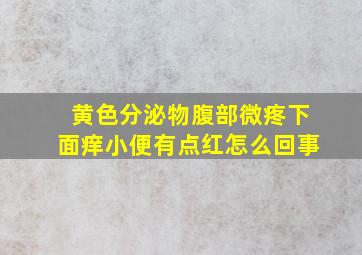 黄色分泌物腹部微疼下面痒小便有点红怎么回事