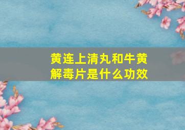 黄连上清丸和牛黄解毒片是什么功效