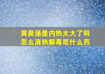 黄鼻涕是内热太大了吗怎么清热解毒吃什么药