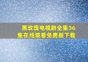 黑玫瑰电视剧全集36集在线观看免费版下载