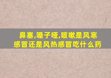 鼻塞,嗓子哑,咳嗽是风寒感冒还是风热感冒吃什么药