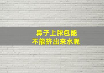 鼻子上脓包能不能挤出来水呢