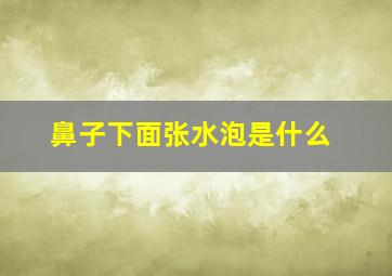 鼻子下面张水泡是什么