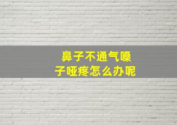 鼻子不通气嗓子哑疼怎么办呢