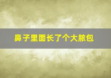 鼻子里面长了个大脓包