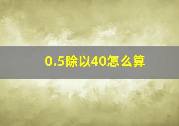 0.5除以40怎么算