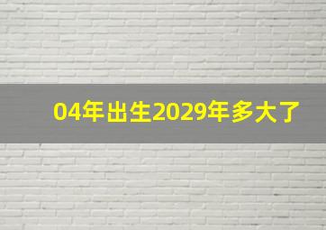 04年出生2029年多大了