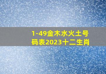 1-49金木水火土号码表2023十二生肖