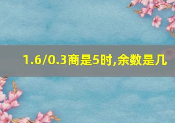 1.6/0.3商是5时,余数是几