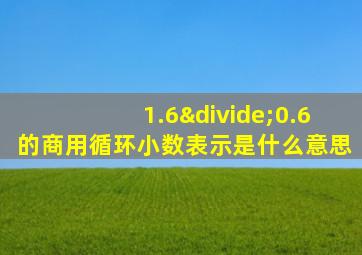 1.6÷0.6的商用循环小数表示是什么意思