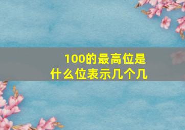 100的最高位是什么位表示几个几