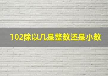 102除以几是整数还是小数