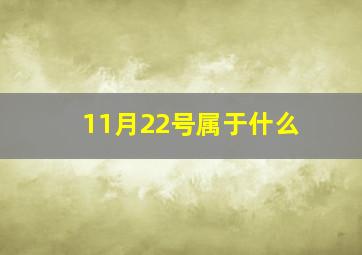 11月22号属于什么