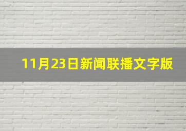 11月23日新闻联播文字版