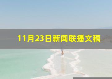 11月23日新闻联播文稿