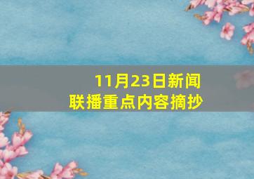 11月23日新闻联播重点内容摘抄