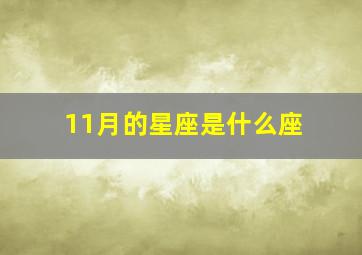 11月的星座是什么座