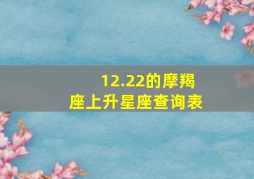 12.22的摩羯座上升星座查询表