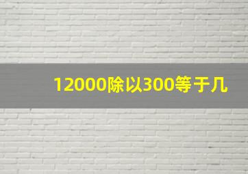 12000除以300等于几