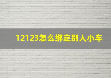 12123怎么绑定别人小车