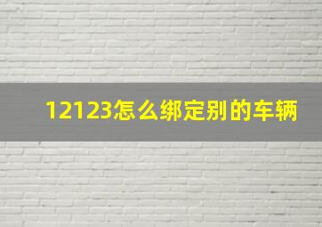 12123怎么绑定别的车辆