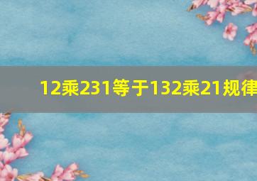 12乘231等于132乘21规律