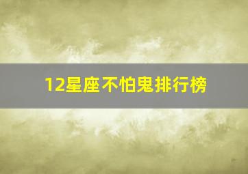 12星座不怕鬼排行榜