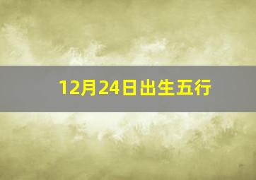 12月24日出生五行