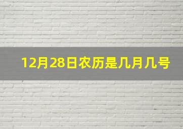 12月28日农历是几月几号