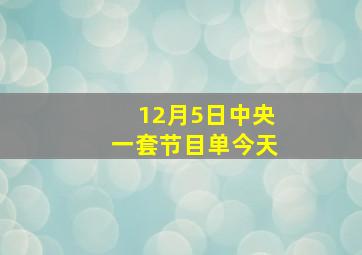 12月5日中央一套节目单今天