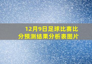 12月9日足球比赛比分预测结果分析表图片