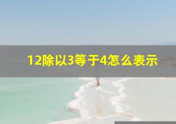 12除以3等于4怎么表示