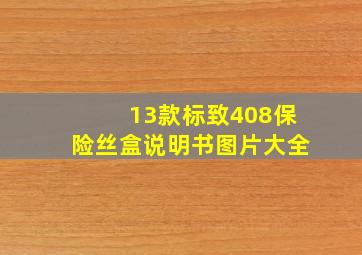 13款标致408保险丝盒说明书图片大全